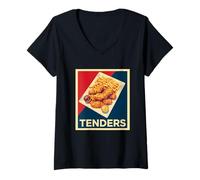 Donna Tenders, Gare di Pollo Divertenti, I Love Chicken Tenders Shirt Maglietta con Collo a V