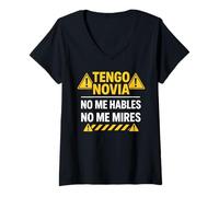 Donna Tengo Novia Latina Toxica No Me Hables Chula Mujer Mexicana Maglietta con Collo a V