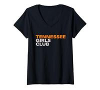 Donna Tennessee Girls Club. Fun Women's Girls Tween Tennessee Maglietta con Collo a V