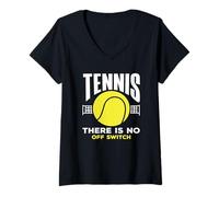 Donna Tennis Non c'è Interruttore off Giocatore di Tennis Maglietta con Collo a V