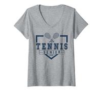 Donna Tennis Senior Night Tennis Senior 2026 Laurea 99 Maglietta con Collo a V
