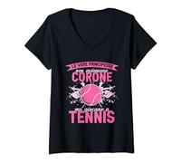 Donna Tennista Tennis Regalo Le Vere Principesse Giocano A Tennis Maglietta con Collo a V