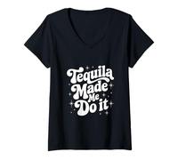 Donna Tequila Made Me Do It, regalo estivo, festa messicana da viaggio Maglietta con Collo a V