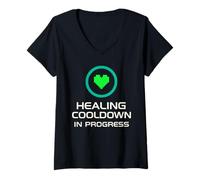 Donna Terapeuta Gamer Controller emotivo Gamer Salute mentale Divertimento Maglietta con Collo a V