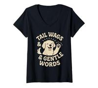 Donna Terapia Cane Supporto emotivo Handler Service Pride Comfort Maglietta con Collo a V