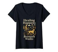 Donna Terapia cane supporto emotivo Handler Service Pride Comfort Maglietta con Collo a V