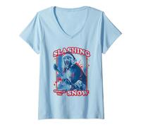 Donna Terrifier Slashing Through The Snow Christmas Horror Movie Maglietta con Collo a V