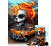 Donna Teschio e Auto︰ L'Anima della Macchina Puzzle per Adolescenti 1000 Pezzi Gioco Logico Divertimento in Casa Bordo Preciso Pezzo da Collezione Artistica 38x26cm