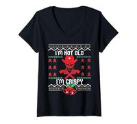 Donna Teschio I'm Not Old I'm Crispy Christmas Maglietta con Collo a V