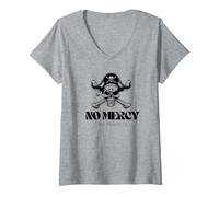 Donna Teschio Pirata - No Mercy No Regrets Maglietta con Collo a V
