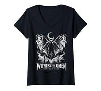 Donna Testimone Il Mothman Presagio Aumenta criptide Maglietta con Collo a V