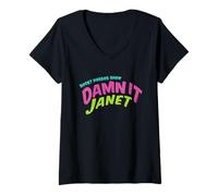Donna Testo della Canzone Rocky Horror Show Damn It Janet Maglietta con Collo a V