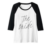 Donna Testo Felice Divertente per spose Carine Citazione di Una Parola La Sposa Maglia con Maniche Raglan