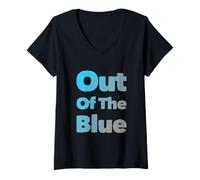 Donna Testo umoristico Divertente per Persone Divertente Fuori dal Blu Maglietta con Collo a V