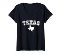Donna Texas Lone Star State Vintage Atleta Deserto Texano Cowboy TX Maglietta con Collo a V