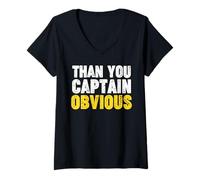 Donna Thank You Captain Obvious Maglietta con Collo a V