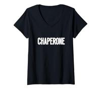 Donna That Says Chaperone Shirt - Un Design Che Dice chaperone Maglietta con Collo a V