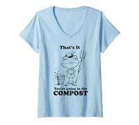 Donna That's It You're Going in The Compost Frog Funny Gardening Maglietta con Collo a V