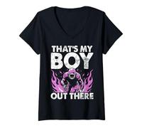 Donna That's My Boy out There Football Mom Maglietta con Collo a V