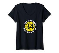 Donna That's My Girl #34 Softball Mamma Festa della mamma Fast Pitch Fan Maglietta con Collo a V