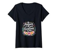 Donna The Answer To all Your Questions Is Nope Attitude - Maglietta con Collo a V