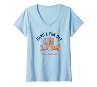 Donna The Aristocats Have a Fun Day Maglietta con Collo a V