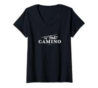 Donna The Band Camino - Logo Bianco Maglietta con Collo a V