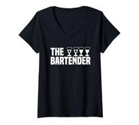 Donna The Bartender Funny Bartending Alcoholic Drink for Women Men Maglietta con Collo a V