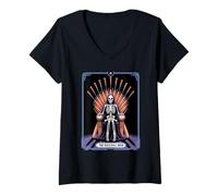 Donna The Baseball Halloween Tarocchi Carta Baseball Scheletro Mamma Maglietta con Collo a V