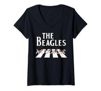 Donna The Beagles Funny Dogs proprietario Beagle Joke Cane razza Maglietta con Collo a V