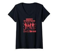 Donna The Beatles - The Original Fan Club Buon Natale Maglietta con Collo a V
