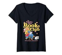 Donna The Berenstain Bears Book Club Reading Together Vintage Maglietta con Collo a V