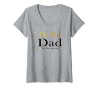 Donna The Best Dad In The World Present for Father's Day Birthday Maglietta con Collo a V