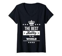 Donna The Best Hubby in The World Husband Wedding Anniversary Maglietta con Collo a V