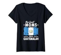 Donna The Best Moms are Guatemalan Mother's Day Guatemala Flag Maglietta con Collo a V