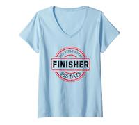 Donna The Bible Recap Finisher 365 Days | with Jesus - Christian Maglietta con Collo a V