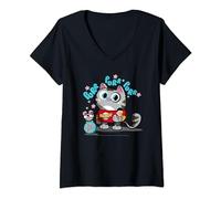 Donna The Big Bang Theory Bazinga Kitty Maglietta con Collo a V