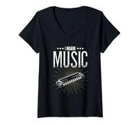 Donna The Blues Music Player - Armonica estetica a Bocca Maglietta con Collo a V