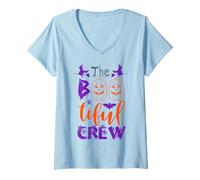 Donna The Bootiful Crew Friends Sista Boos Divertente Halloween Boo Fun Maglietta con Collo a V