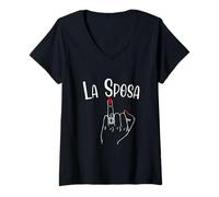 Donna The Bride. Design per la Sposa Maglietta con Collo a V