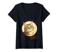 Donna The Cat Lady Club Motif Membro Ufficiale Maglietta con Collo a V