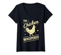 Donna The Chicken Whisperer - Divertente amante del pollo, vita agricola, umorismo Maglietta con Collo a V