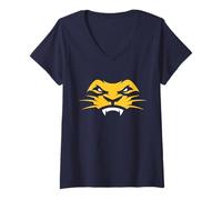 Donna The College of New Jersey TCNJ Roscoe The Lion Face Maglietta con Collo a V