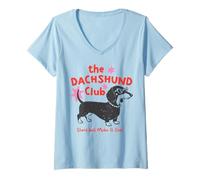 Donna The Dachshund Club Short But Make It Cool Maglietta con Collo a V