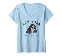 Donna The Devil Wears Prada 2 New York Skyline Minimalistic Andy Maglietta con Collo a V
