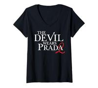 Donna The Devil Wears Prada 2 Official Logo 2 As Red Devil's Tail Maglietta con Collo a V