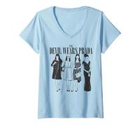 Donna The Devil Wears Prada Andy Sachs Various Looks Red Lipstick Maglietta con Collo a V