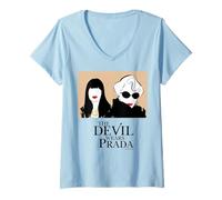 Donna The Devil Wears Prada Miranda And Andrea Title Logo Maglietta con Collo a V