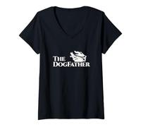 Donna The DogFather - Divertente pelliccia di cane per papà, festa del papà Maglietta con Collo a V