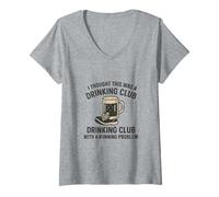 Donna The Drinking Club con Un Problema di Corsa Hash House Harriers Maglietta con Collo a V